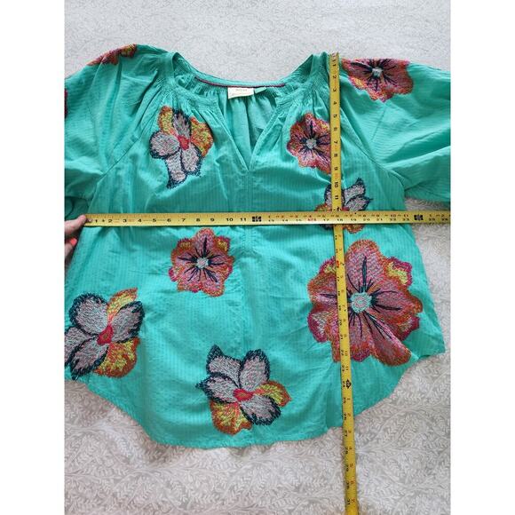 Anthropologie Maeve Embroidered Peasant Blouse, Plus Size 1X - Picture 5 of 5